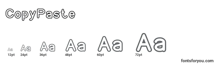 CopyPaste Font Sizes