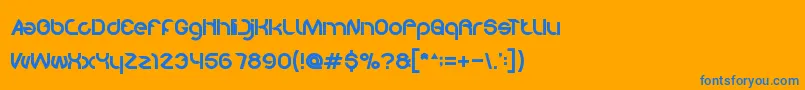 We Font – Blue Fonts on Orange Background
