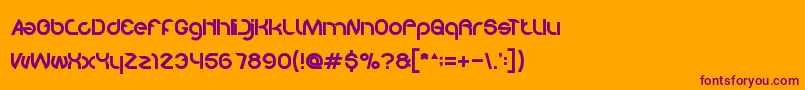 We-Schriftart – Violette Schriften auf orangefarbenem Hintergrund