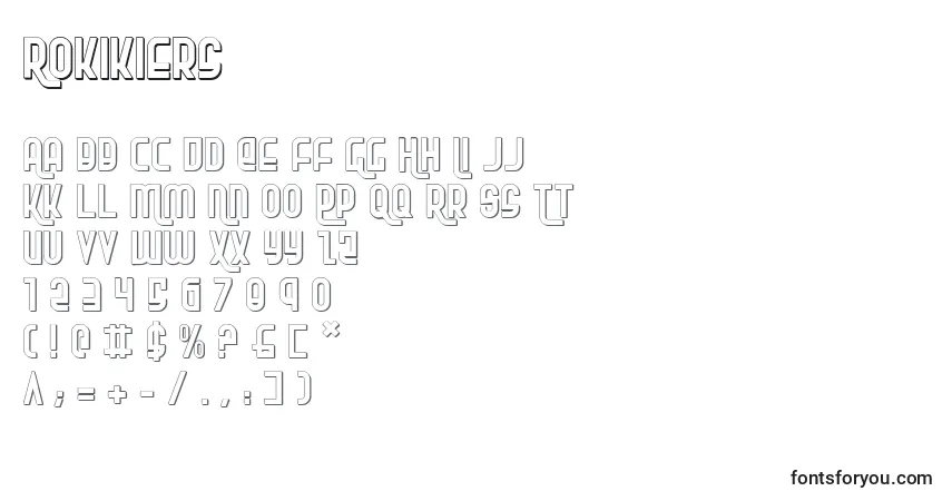 A fonte Rokikiers – alfabeto, números, caracteres especiais