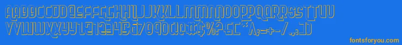 Rokikiers Font – Orange Fonts on Blue Background