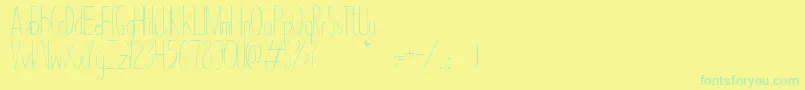 Asbah Font – Green Fonts on Yellow Background