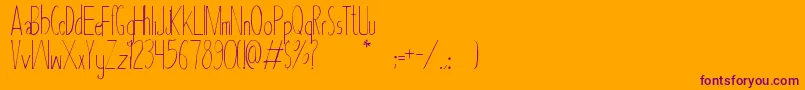 Asbah-Schriftart – Violette Schriften auf orangefarbenem Hintergrund