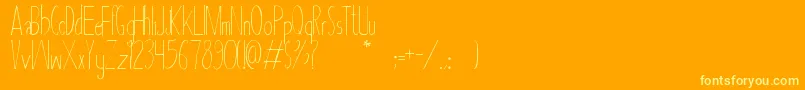 Asbah Font – Yellow Fonts on Orange Background