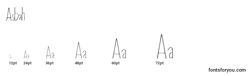 Asbah (41280) Font Sizes