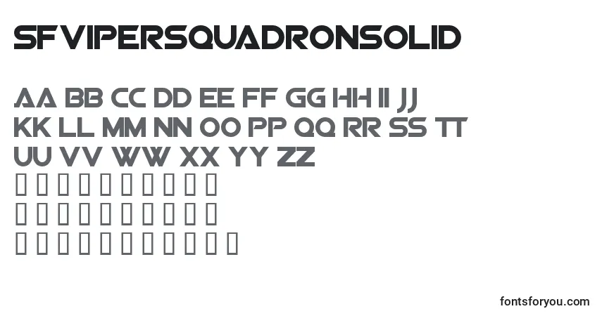 A fonte Sfvipersquadronsolid – alfabeto, números, caracteres especiais