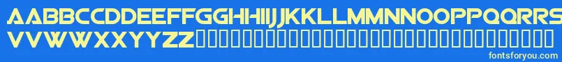 Sfvipersquadronsolid Font – Yellow Fonts on Blue Background