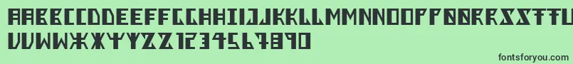 フォントBerkel – 緑の背景に黒い文字