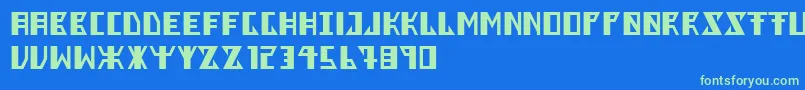 Berkel Font – Green Fonts on Blue Background