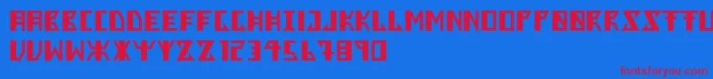 Czcionka Berkel – czerwone czcionki na niebieskim tle