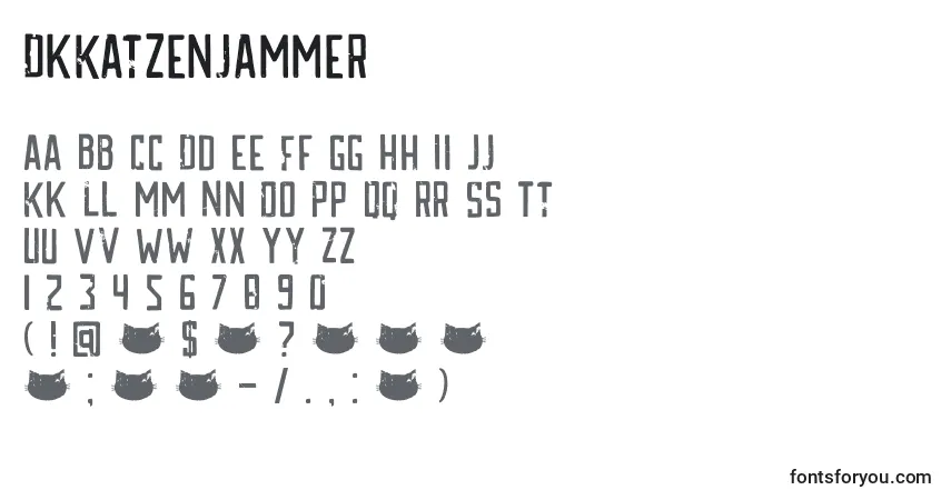 A fonte DkKatzenjammer – alfabeto, números, caracteres especiais