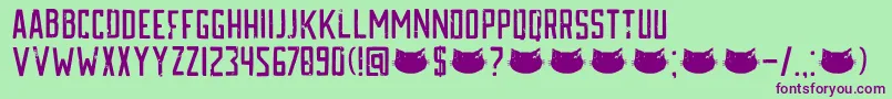 DkKatzenjammer Font – Purple Fonts on Green Background