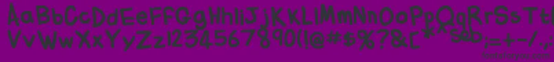 FlabbyBumsHandwriting Font – Black Fonts on Purple Background