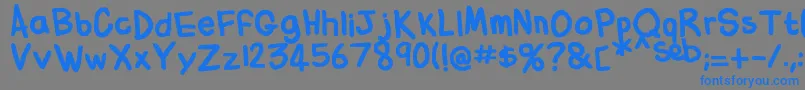 フォントFlabbyBumsHandwriting – 灰色の背景に青い文字