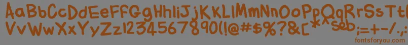 FlabbyBumsHandwriting Font – Brown Fonts on Gray Background