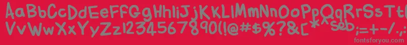 Czcionka FlabbyBumsHandwriting – szare czcionki na czerwonym tle