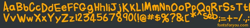 FlabbyBumsHandwriting Font – Orange Fonts on Black Background