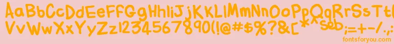 FlabbyBumsHandwriting Font – Orange Fonts on Pink Background