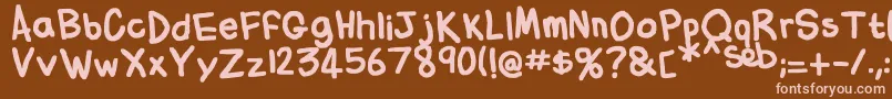 More about FlabbyBumsHandwriting Font FlabbyBumsHandwriting Font – Pink Fonts on Brown Background