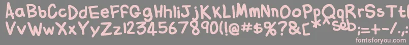 FlabbyBumsHandwriting Font – Pink Fonts on Gray Background