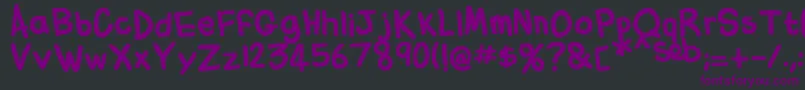FlabbyBumsHandwriting-Schriftart – Violette Schriften auf schwarzem Hintergrund