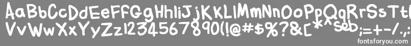 FlabbyBumsHandwriting Font – White Fonts on Gray Background
