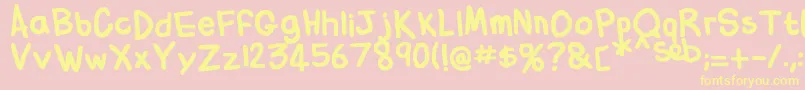 FlabbyBumsHandwriting Font – Yellow Fonts on Pink Background