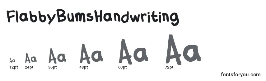 FlabbyBumsHandwriting Font Sizes