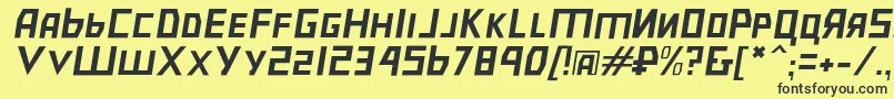 フォントBolshevikulobl – 黒い文字の黄色い背景