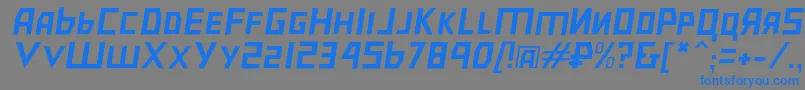 Bolshevikulobl-Schriftart – Blaue Schriften auf grauem Hintergrund