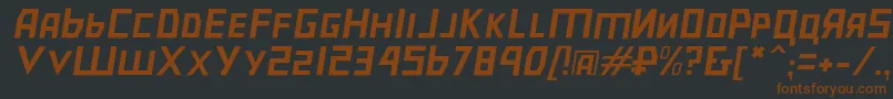 Bolshevikulobl-fontti – ruskeat fontit mustalla taustalla