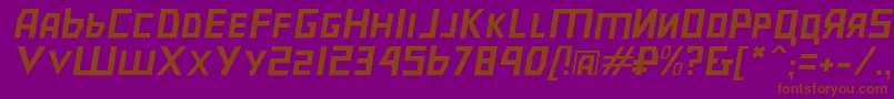 Bolshevikulobl-Schriftart – Braune Schriften auf violettem Hintergrund