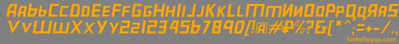 フォントBolshevikulobl – オレンジの文字は灰色の背景にあります。