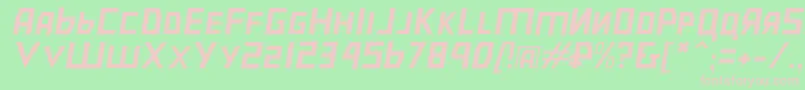 フォントBolshevikulobl – 緑の背景にピンクのフォント