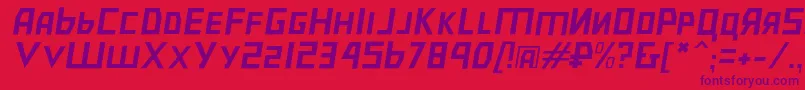 Czcionka Bolshevikulobl – fioletowe czcionki na czerwonym tle