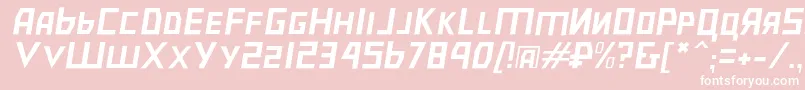Bolshevikulobl-Schriftart – Weiße Schriften auf rosa Hintergrund