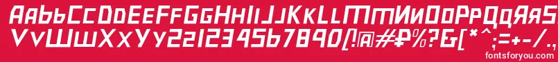 Bolshevikulobl-Schriftart – Weiße Schriften auf rotem Hintergrund