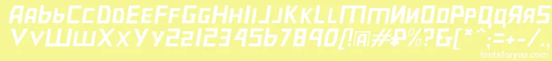 Bolshevikulobl-Schriftart – Weiße Schriften auf gelbem Hintergrund