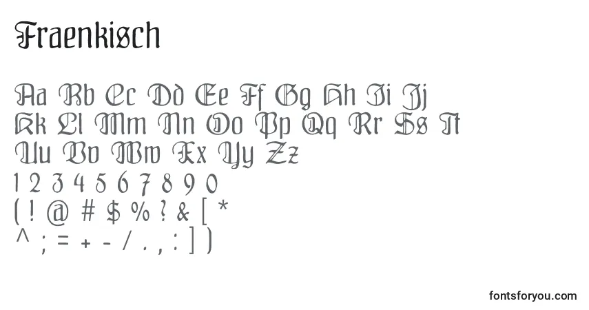 A fonte Fraenkisch – alfabeto, números, caracteres especiais