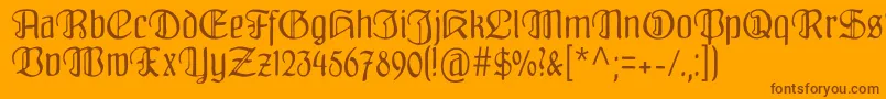 Fraenkisch Font – Brown Fonts on Orange Background