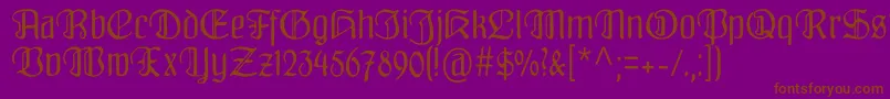 Fraenkisch Font – Brown Fonts on Purple Background