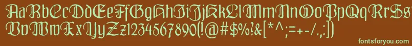 Fraenkisch Font – Green Fonts on Brown Background