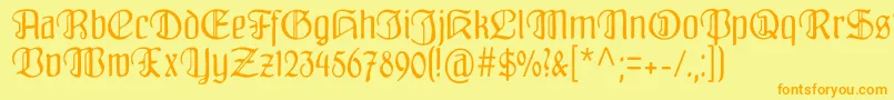 Fraenkisch Font – Orange Fonts on Yellow Background