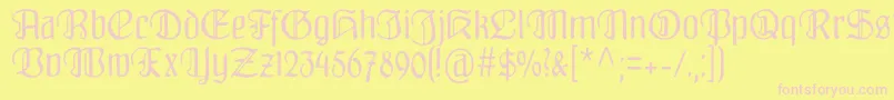 Fraenkisch Font – Pink Fonts on Yellow Background