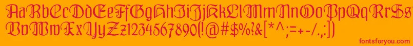 Fraenkisch Font – Red Fonts on Orange Background