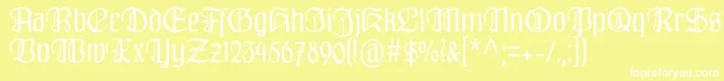 Fraenkisch Font – White Fonts on Yellow Background