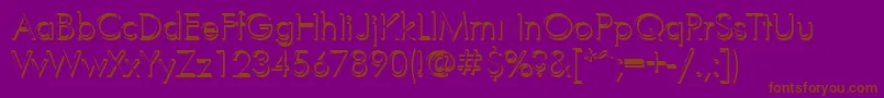 FuturisvolumecYrillic-Schriftart – Braune Schriften auf violettem Hintergrund