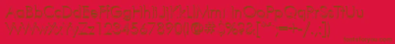 フォントFuturisvolumecYrillic – 赤い背景に茶色の文字