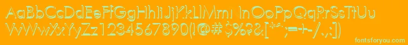 FuturisvolumecYrillic Font – Green Fonts on Orange Background