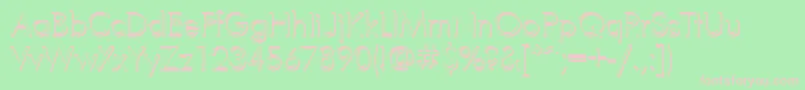 FuturisvolumecYrillic-fontti – vaaleanpunaiset fontit vihreällä taustalla